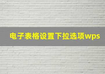 电子表格设置下拉选项wps