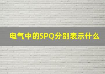 电气中的SPQ分别表示什么