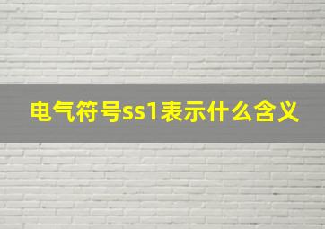 电气符号ss1表示什么含义