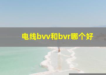 电线bvv和bvr哪个好