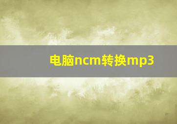 电脑ncm转换mp3