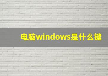 电脑windows是什么键