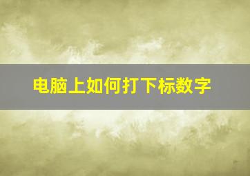 电脑上如何打下标数字