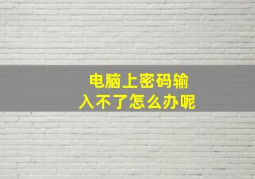 电脑上密码输入不了怎么办呢