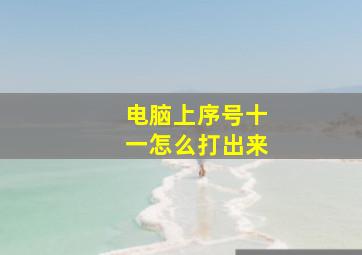 电脑上序号十一怎么打出来