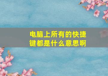 电脑上所有的快捷键都是什么意思啊