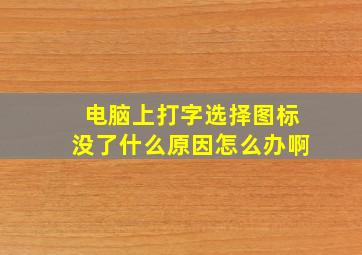 电脑上打字选择图标没了什么原因怎么办啊