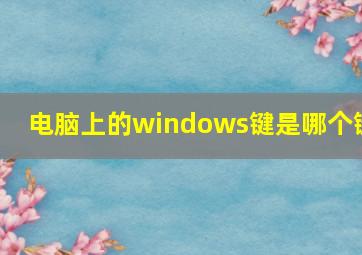 电脑上的windows键是哪个键