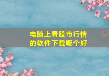 电脑上看股市行情的软件下载哪个好