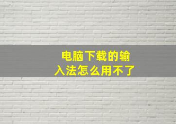 电脑下载的输入法怎么用不了