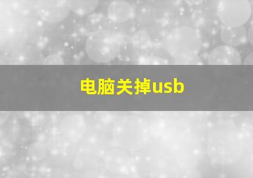 电脑关掉usb