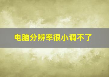 电脑分辨率很小调不了