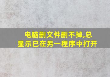 电脑删文件删不掉,总显示已在另一程序中打开