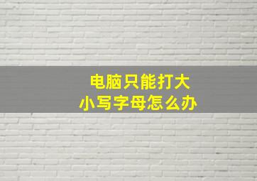 电脑只能打大小写字母怎么办