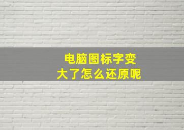 电脑图标字变大了怎么还原呢