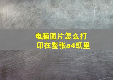 电脑图片怎么打印在整张a4纸里