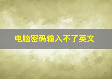 电脑密码输入不了英文