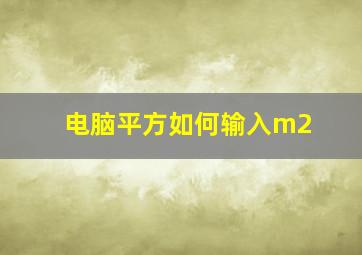 电脑平方如何输入m2