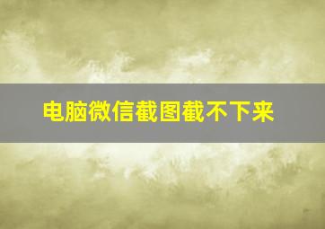 电脑微信截图截不下来