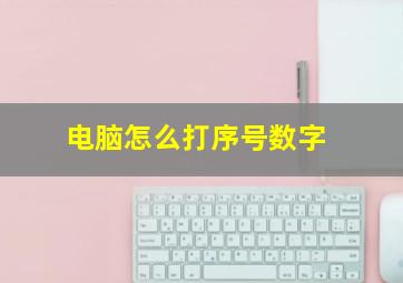 电脑怎么打序号数字