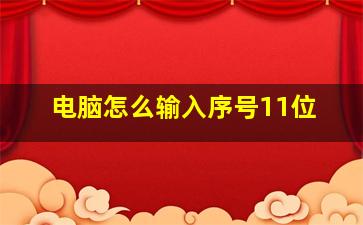 电脑怎么输入序号11位