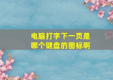 电脑打字下一页是哪个键盘的图标啊