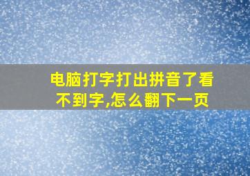 电脑打字打出拼音了看不到字,怎么翻下一页