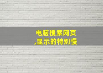 电脑搜索网页,显示的特别慢