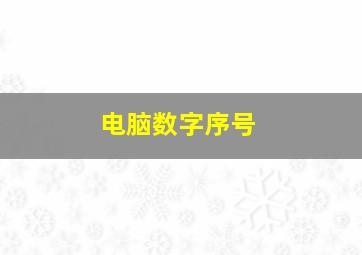 电脑数字序号