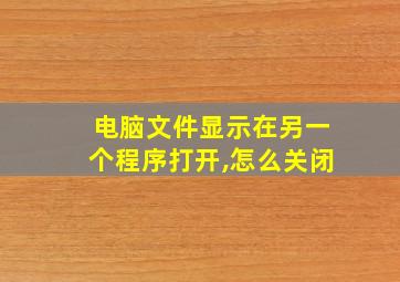 电脑文件显示在另一个程序打开,怎么关闭