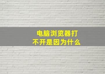 电脑浏览器打不开是因为什么