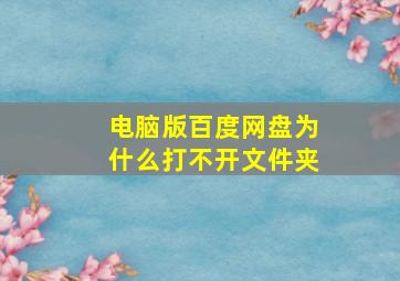 电脑版百度网盘为什么打不开文件夹