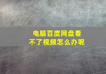 电脑百度网盘看不了视频怎么办呢