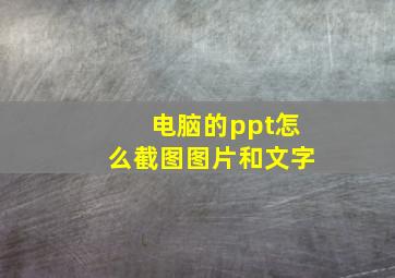 电脑的ppt怎么截图图片和文字