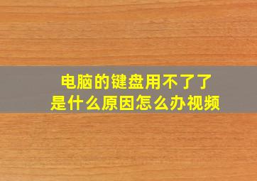 电脑的键盘用不了了是什么原因怎么办视频