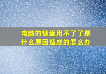 电脑的键盘用不了了是什么原因造成的怎么办