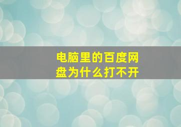 电脑里的百度网盘为什么打不开