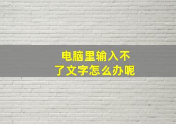 电脑里输入不了文字怎么办呢