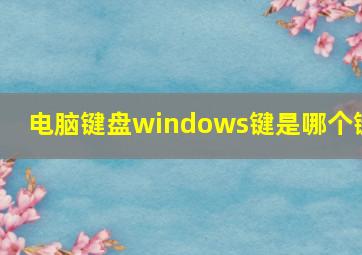 电脑键盘windows键是哪个键