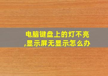 电脑键盘上的灯不亮,显示屏无显示怎么办