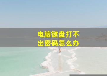 电脑键盘打不出密码怎么办