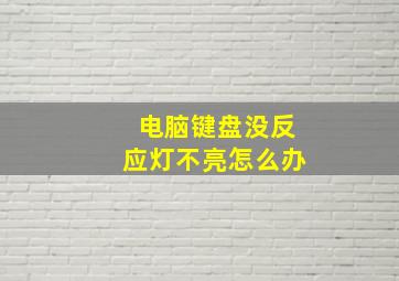 电脑键盘没反应灯不亮怎么办