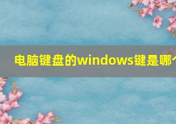 电脑键盘的windows键是哪个