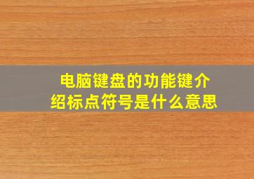 电脑键盘的功能键介绍标点符号是什么意思