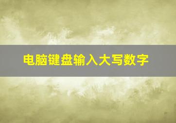 电脑键盘输入大写数字