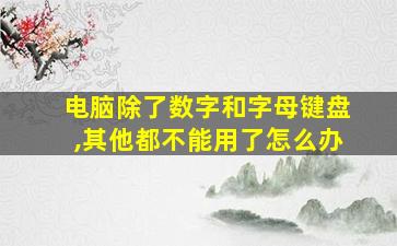 电脑除了数字和字母键盘,其他都不能用了怎么办