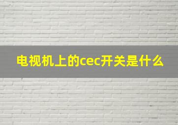 电视机上的cec开关是什么