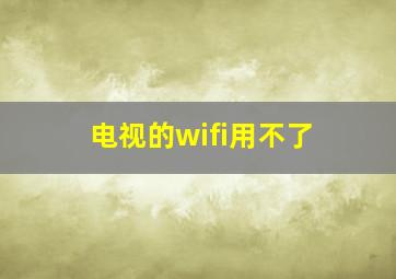 电视的wifi用不了