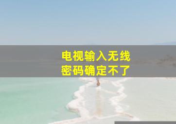 电视输入无线密码确定不了