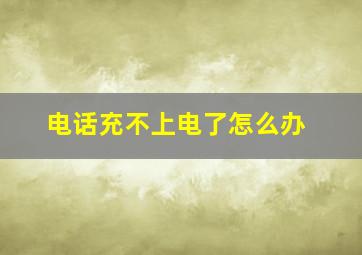 电话充不上电了怎么办